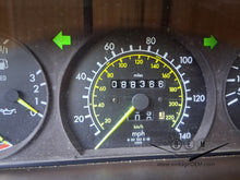 Load image into Gallery viewer, 83-93 Mercedes Benz W201 190E 6 cyl. instrument cluster 88k miles gauges tested OK
