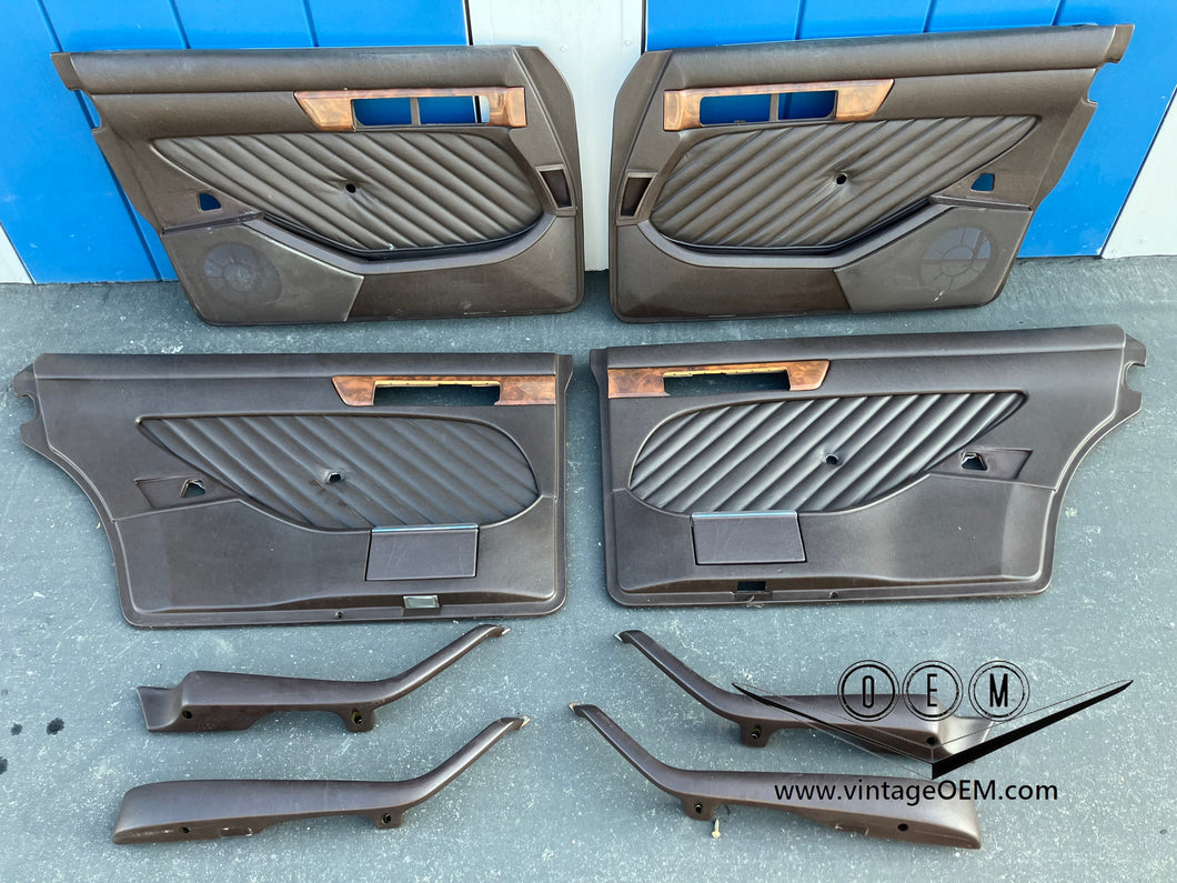 79-91 Mercedes Benz W126 LWB door panels set of 4 BROWN
