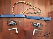 Load image into Gallery viewer, 79-91 Mercedes Benz W126 headlight wiper motors, trim and arms, tested OK
