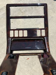 90-02 Mercedes R129 SL500 300SL SL600 center console wood trim bezel