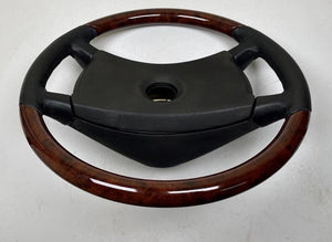 Vintage Mercedes Benz steering wheel refurbished in new leather/wood