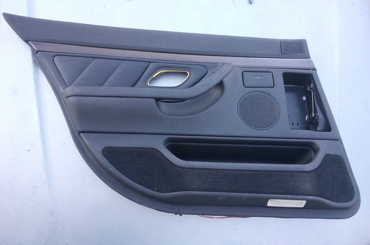 96-03 BMW E38 left rear door card, black – Vintage OEM
