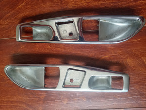 72-89 Mercedes Benz W107 door handle trim pieces, pair