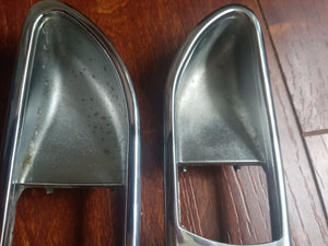 72-89 Mercedes Benz W107 door handle trim pieces, pair