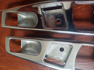 72-89 Mercedes Benz W107 door handle trim pieces, pair