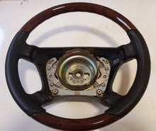 Load image into Gallery viewer, Mercedes Benz W140/129/124 steering wheel refurbished in new leather/wood
