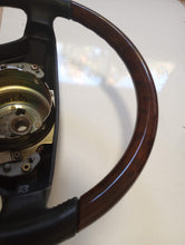 Load image into Gallery viewer, Mercedes Benz W140/129/124 steering wheel refurbished in new leather/wood
