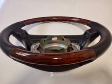 Load image into Gallery viewer, Mercedes Benz W140/129/124 steering wheel refurbished in new leather/wood
