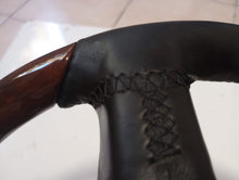 Load image into Gallery viewer, Mercedes Benz W140/129/124 steering wheel refurbished in new leather/wood

